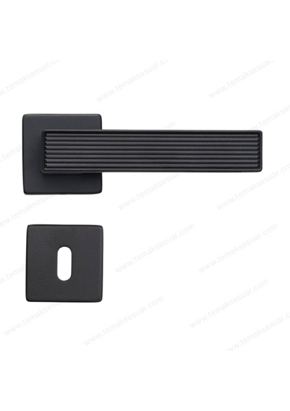 Dıa Rozetli Kapı Kolu Mat Siyah Renk Oda Rozetli