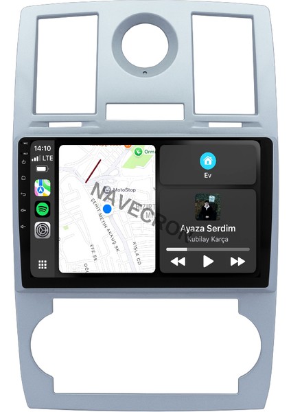 Chyrsler 300C 2005-08 Gri 9" Uyumlu Android Multimedia Gerçek 4/64 Kablosuz Carplay Geri Görüş Kameralı