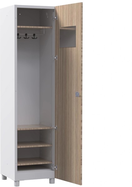 Tek Kapılı Metal Gövdeli Ahşap Kapaklı Soyunma Dolabı – Askılıklı ve Raflı – Ev & Ofis Kullanımına Uygun fiyatları