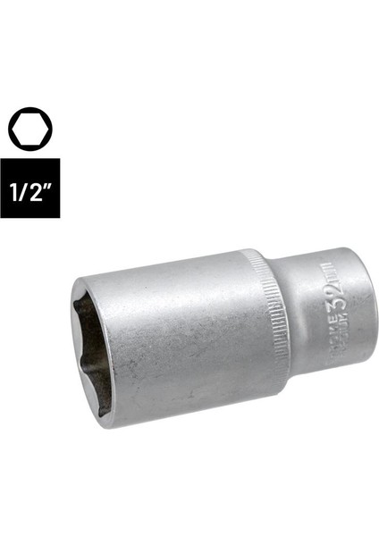 6459 Altı Köşe 1/2" Uzun Derin Lokma Anahtar 32 mm