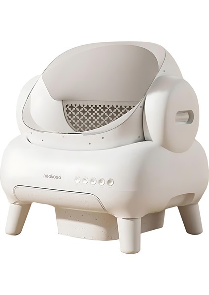 Üstü Açık Akıllı Kedi Tuvaleti Beyaz