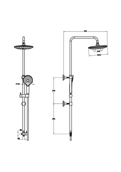 Bliss Round Duş Sistemi, Krom (A45788) fiyatları