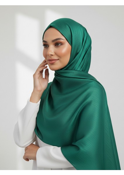 Tesettür Kadın Janjanlı Abiye Şal-Yeşil - 70X190CM