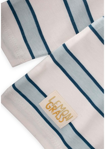 Çizgili Mevsimlik T-Shırt 1-10 Yaş Mint Lacivert Çizgili modelleri