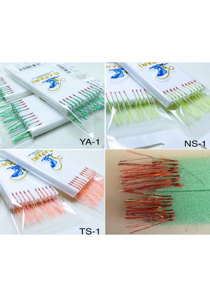 8 Adet 10'lu Çapari Takımı Gündüz ve Gece Avı Için Açık Yeşil -Yeşil , Kırmızı -Koyu Kırmızı