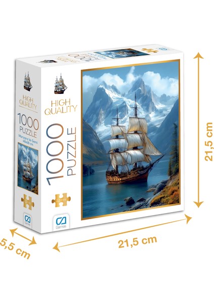 Manzara ve Gemi - 1000 Parçalı Puzzle - 48 x 68 cm