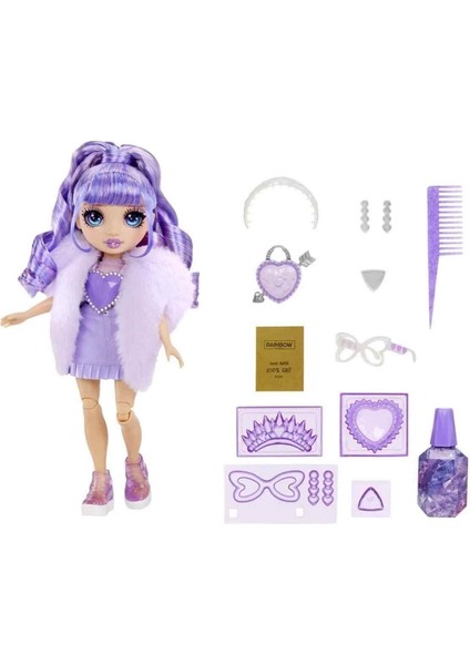 Rainbow High Yaratıcı Kristaller Moda Bebeği - Violet Willow