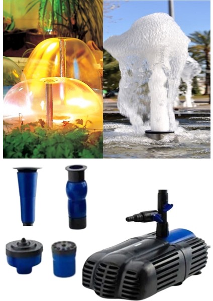 Süs Havuzu Fıskiye Pompası 120 Watt ( 4 Farklı Başlık ile Birlikte)