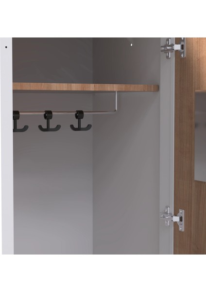 Tek Kapılı Metal Gövdeli Ahşap Kapaklı Soyunma Dolabı – Askılıklı ve Raflı – Ev & Ofis Kullanımına Uygun indirimleri