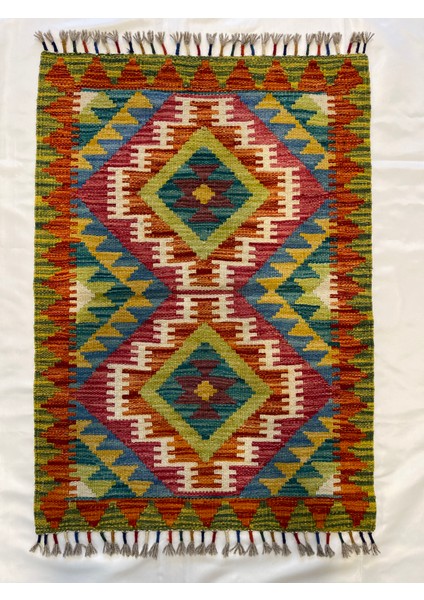 El Dokuma Afgan Kilim Yün Kök Boya