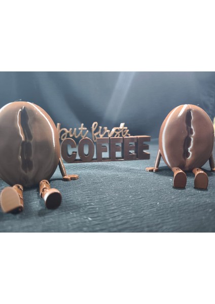 3 Boyutlu Kahve Çekirdeği ve 'but First Coffee' Dekoru modelleri