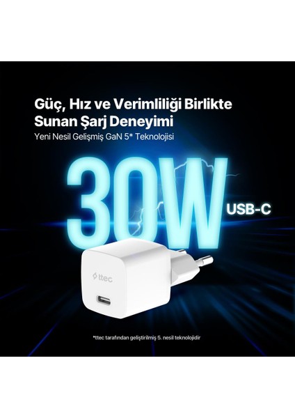 Smartcharger Gan 30W Pd Usb-C Seyahat Hızlı Şarj Aleti 2SCG30B fiyatları