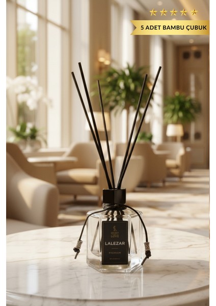 Lalezar Premium Çubuklu Oda Kokusu 120 ml – Uzun Kalıcı Bergamot & Beyaz Çiçek & Sandal Ağacı