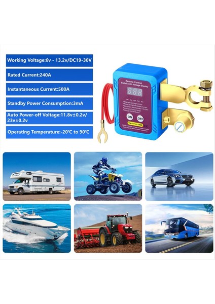 Uzak Pil Bağlantı Kesme Anahtarı 12V 240A LED Voltaj Ekranı Otomatik Güç Kapatma Anahtarı Otomatik Araba Kamyonu Için (Yurt Dışından) fırsatları