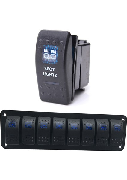 Araba Teknesi Arb Carling Çift LED Geri Işık Rocker Switch &amp 8 Çete 2 Işık Rocker Switch Panel Devre Kesici 12V Tekne (Yurt Dışından)