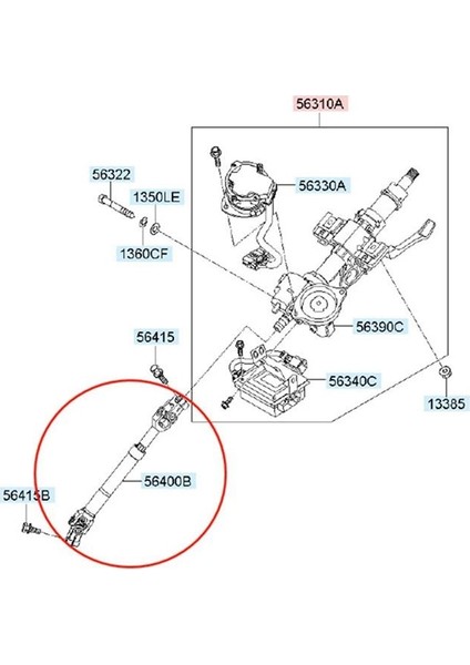 Hyundai Tucson 2015-2020 Için 56400D3000 Direksiyon Sütunu Evrensel Ortak Çapraz Şaft Otomatik Lionel 2016-2021 (Yurt Dışından) fırsatları