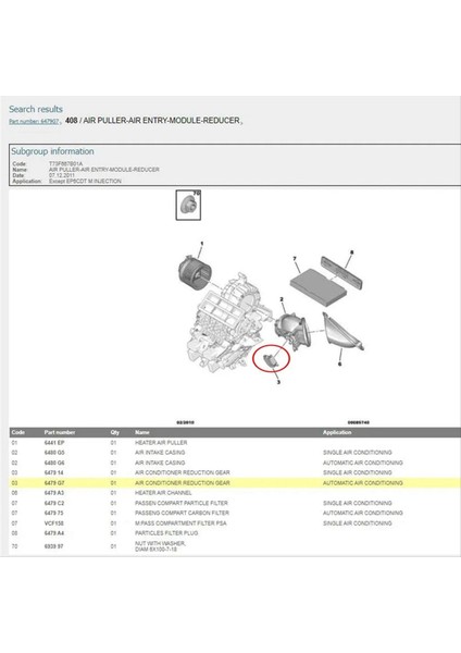 Peugeot 408 Için Citroen C4 Lounge C4L Klima Azaltma Dişli 6479G7 647914 6447NL (Yurt Dışından) modelleri