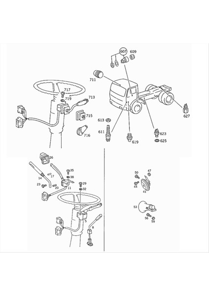 A6205400045 Sol El Direksiyon Sütun Dönüş Sinyal Anahtarı Mercedes Kamyonu Sk 3233 3535 Sis Lambası Kontrol Anahtarı (Yurt Dışından)