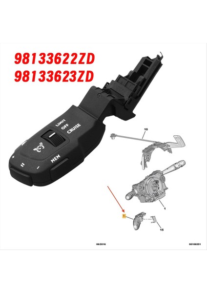 Peugeot 408 308 301 Citroen C4 C5 9813623ZD Için Mem 98133622ZD ile 8-Pimli Direksiyon Sütun Hızlı Kontrol Sapağı Anahtarı (Yurt Dışından) fiyatları