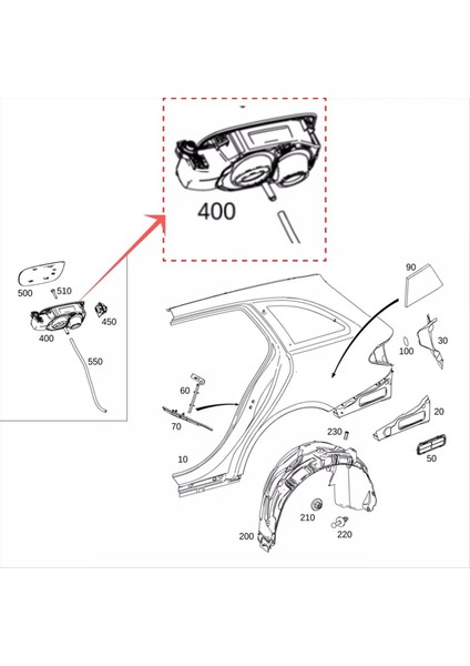 2056304404 Araba Yakıt Dolgu Tankı Kapı Montaj Tutucusu Mercedes-Benz C-Class C300 2015-2019 (Yurt Dışından) fırsatları