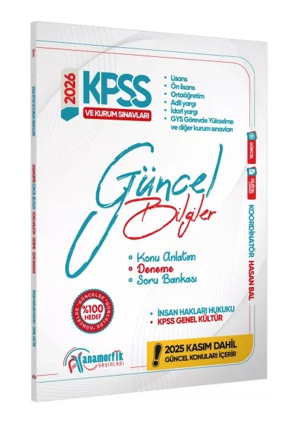 2026 KPSS Genel Kültür/Kurum Sınavları Güncel Bilgiler Konu Anlatım-Deneme-Soru Bankası DijitalÇözüm