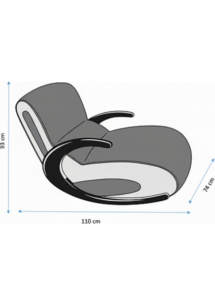 Sallanır Baba / Anne / Oyuncu Koltuğu Mavi-Siyah