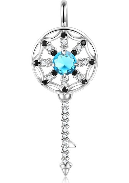 Erkekler ve Kadınlar Için On Iki Doğum Taşı Rüya Yakalayıcı Anahtar S925 Ayar Gümüş Kolye (Set 1) (Yurt Dışından)