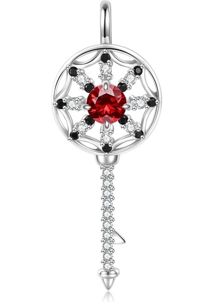 Erkekler ve Kadınlar Için On Iki Doğum Taşı Rüya Yakalayıcı Anahtar S925 Ayar Gümüş Kolye (Set 1) (Yurt Dışından)