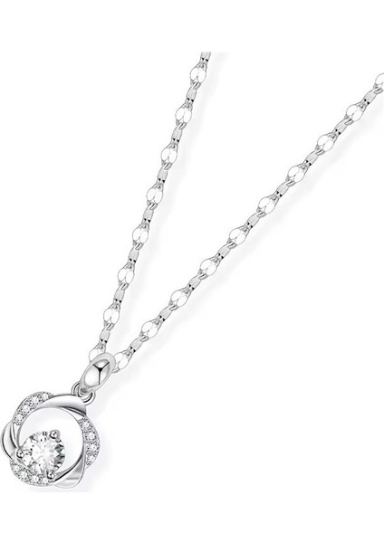 Kadınlar Için Köprücük Kemiği Zincirli S999 Ayar Gümüş Möbius Kolye (Yurt Dışından)