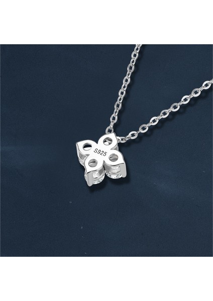 S925 Ayar Gümüş Şanslı Dört Yapraklı Yonca Kolye Ucu ve Köprücük Zinciri ile Moissanite Kolye (Yurt Dışından) fiyatları