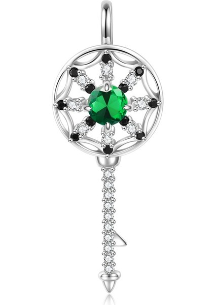 Erkekler ve Kadınlar Için On Iki Doğum Taşı Rüya Yakalayıcı Anahtar S925 Ayar Gümüş Kolye (Set 1) (Yurt Dışından)