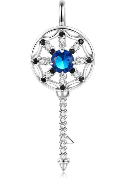 Erkekler ve Kadınlar Için On Iki Doğum Taşı Rüya Yakalayıcı Anahtar S925 Ayar Gümüş Kolye (Set 2) (Yurt Dışından)