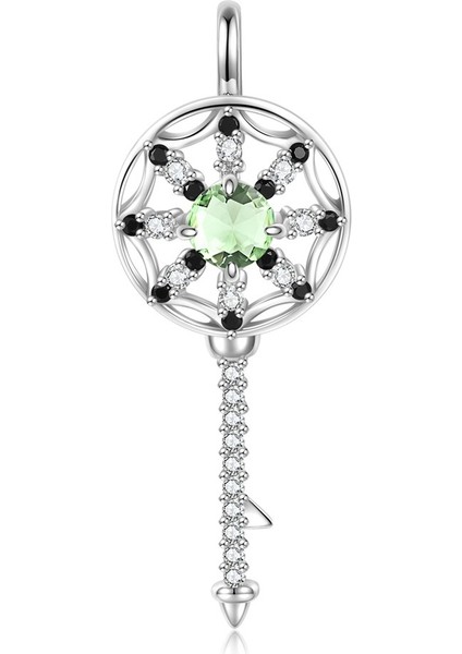 Erkekler ve Kadınlar Için On Iki Doğum Taşı Rüya Yakalayıcı Anahtar S925 Ayar Gümüş Kolye (Set 2) (Yurt Dışından)