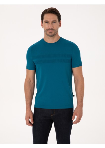 Erkek Petrol Slim Fit Kazak 50311875-VR102