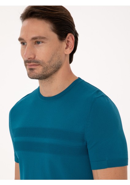 Erkek Petrol Slim Fit Kazak 50311875-VR102 fiyatları