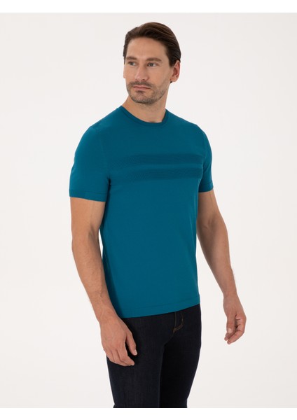 Erkek Petrol Slim Fit Kazak 50311875-VR102 modelleri