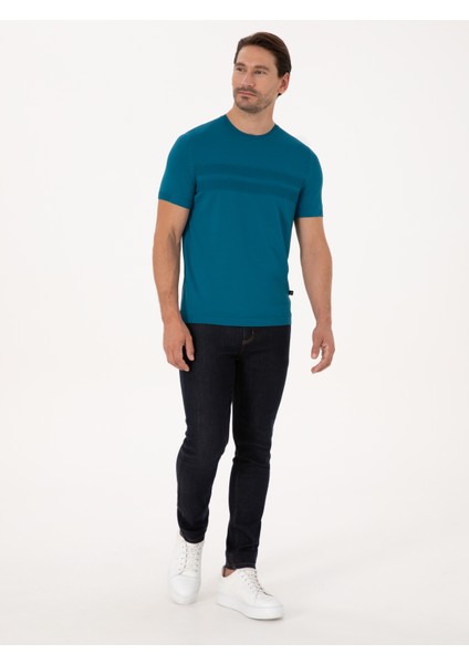 Erkek Petrol Slim Fit Kazak 50311875-VR102 fırsatları