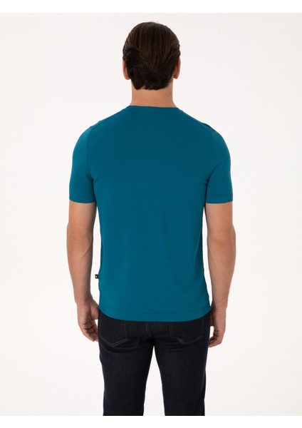 Erkek Petrol Slim Fit Kazak 50311875-VR102 indirimleri