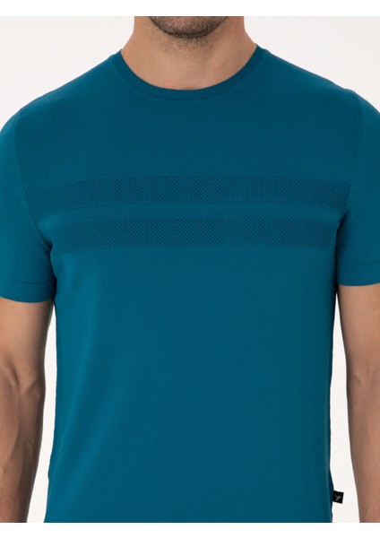 Erkek Petrol Slim Fit Kazak 50311875-VR102