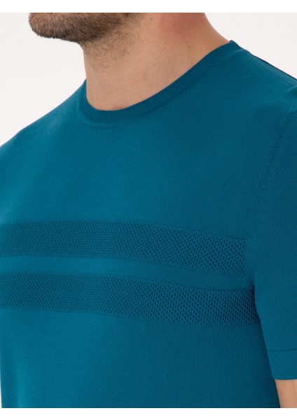 Erkek Petrol Slim Fit Kazak 50311875-VR102