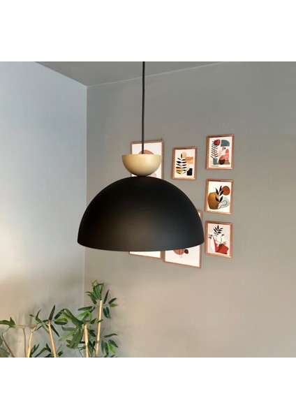 Yimpi Siyah Avize Bej Şapka Tekli Sarkıt Salon Kuaför Cafe Dekoratif Aydınlatma Pastane fiyatları