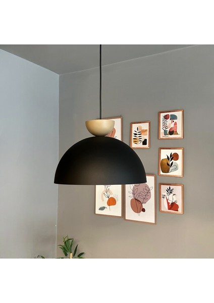 Yimpi Siyah Avize Bej Şapka Tekli Sarkıt Salon Kuaför Cafe Dekoratif Aydınlatma Pastane modelleri