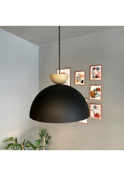 Yimpi Siyah Avize Bej Şapka Tekli Sarkıt Salon Kuaför Cafe Dekoratif Aydınlatma Pastane fırsatları