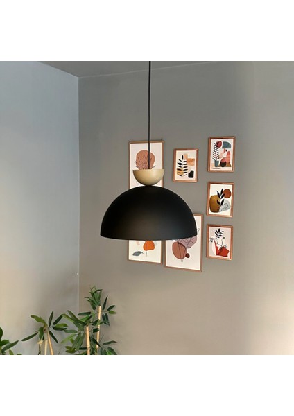 Yimpi Siyah Avize Bej Şapka Tekli Sarkıt Salon Kuaför Cafe Dekoratif Aydınlatma Pastane indirimleri