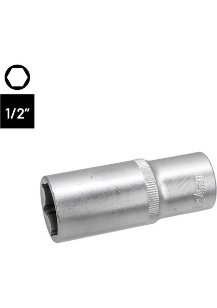 6458 Altı Köşe 1/2" Uzun Derin Lokma Anahtar 24 mm