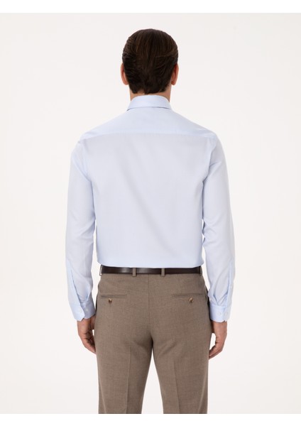 Erkek Açık Mavi Slim Fit %100 Pamuk Non Iron Kolay Ütülenebilir Klasik Gömlek 50314613-VR095 indirimleri