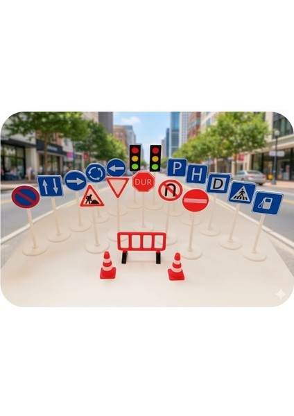Eğitici Trafik İşaretleri Oyun Seti 20 Parça