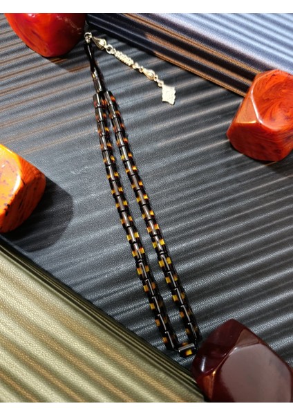 Uçak Camı Tesbih – Sarı-Siyah Kesme Kesim