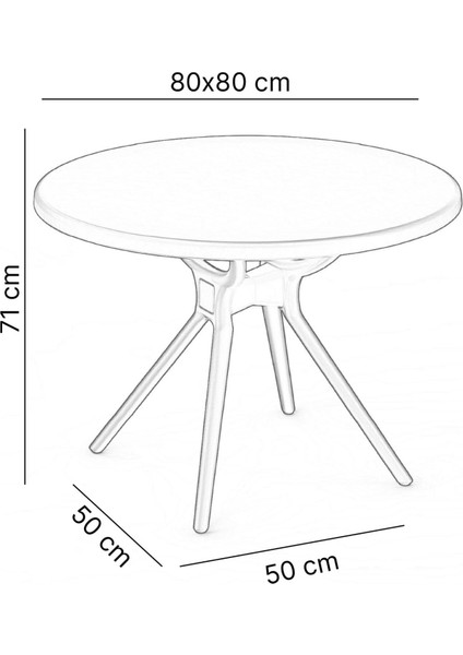 Himalaya 80 cm Yuvarlak Masa fiyatları