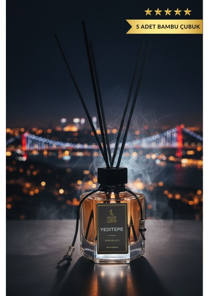 Yeditepe Premium Çubuklu Oda Kokusu 120 ml – Uzun Kalıcı, Amber & Misk & Sedir